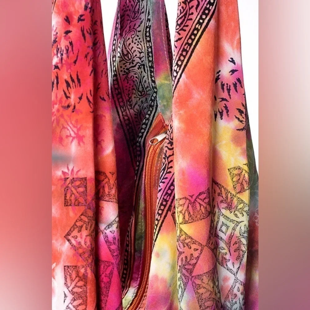 Womens Ruggine Hippie Bohemian Ethnic Tie Dyed Hobo Chic Yoga Shoulder Beach Bag